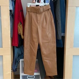 NWT Zara Brown Vegan Leather Pants